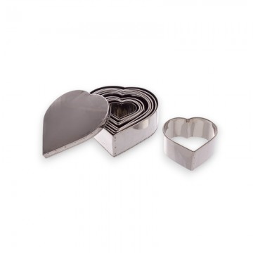 Corta Massa Corações Liso Inox
